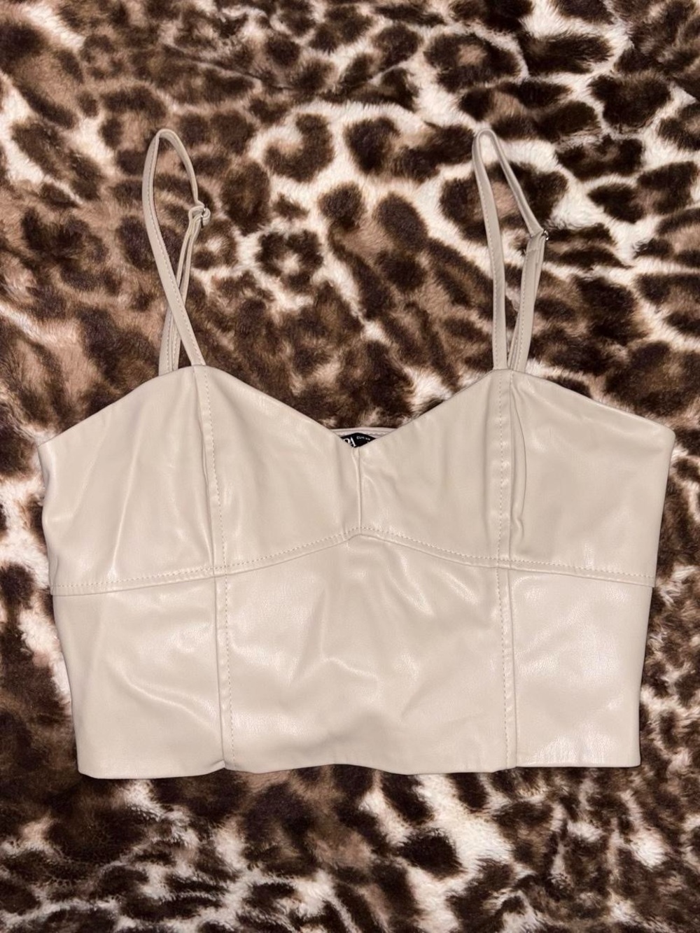 Zara faux leather crop top